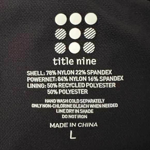 Title Nine Swim Shorts Lined Black Gray Drawstring Size Large - Picture 10 of 10